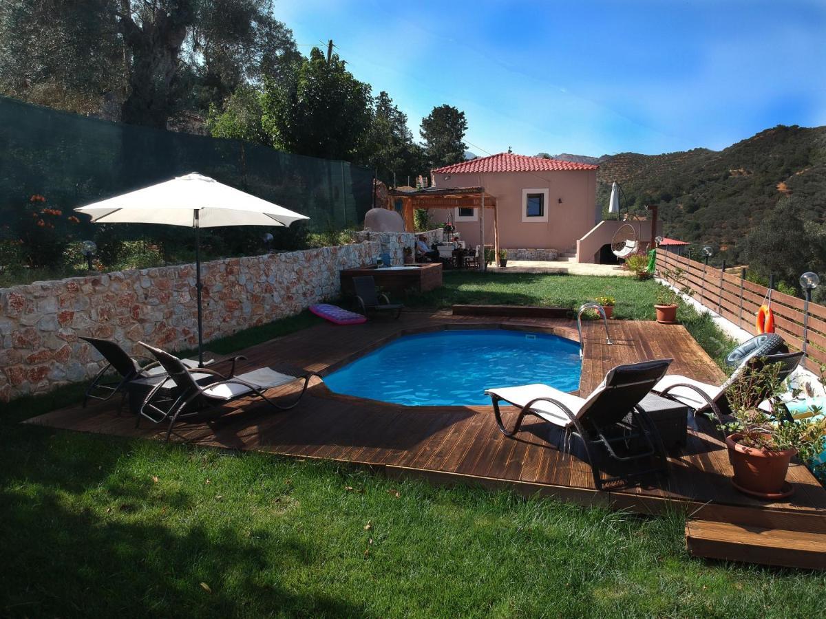 Ampelos Cretan Villa - Private Pool & Heated Ozone Jacuzzi Yerolákkos Esterno foto